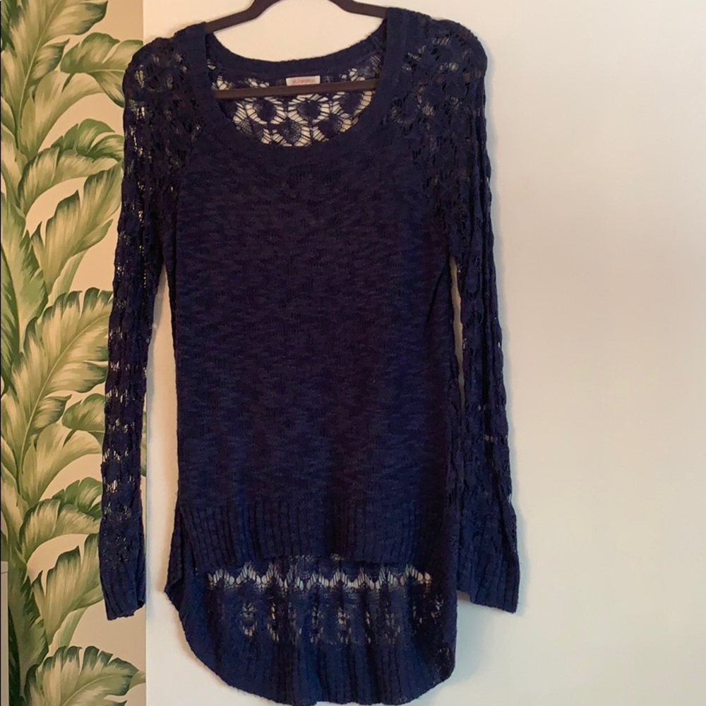 Navy Blue netted sweater